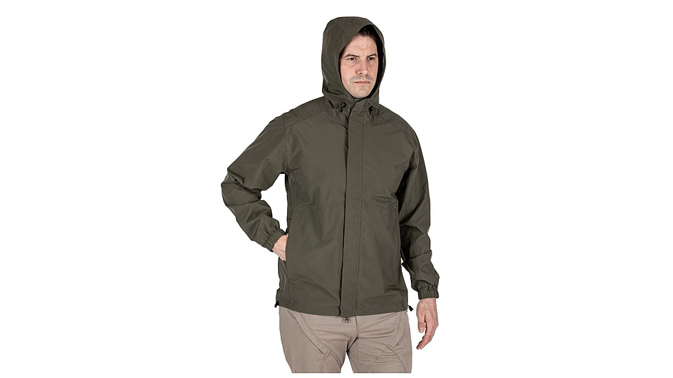 5.11 Tactical Duty Rain Shell Jacket - Mens, Ranger Green, XS, 48353ABR-186-XS