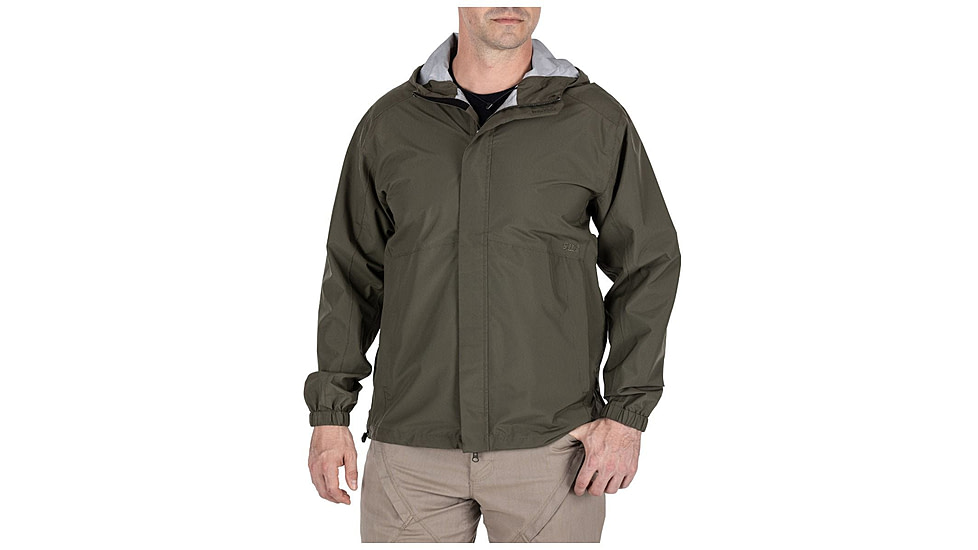 5.11 Tactical Duty Rain Shell Jacket - Mens, Ranger Green, XS, 48353ABR-186-XS