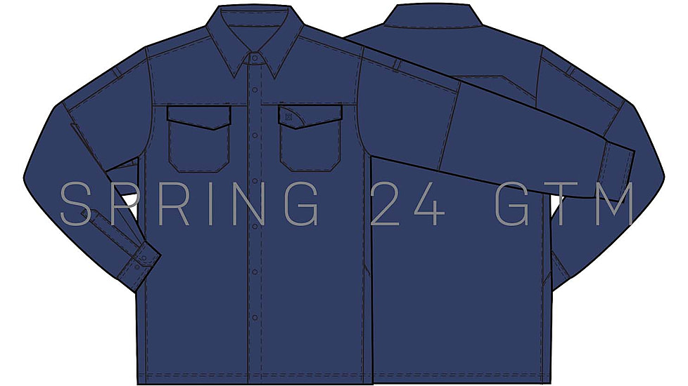 5.11 Tactical Marksman Long Sleeve Shirt - Men's, Blue Mussel, Extra Large, 72521-1074-XL