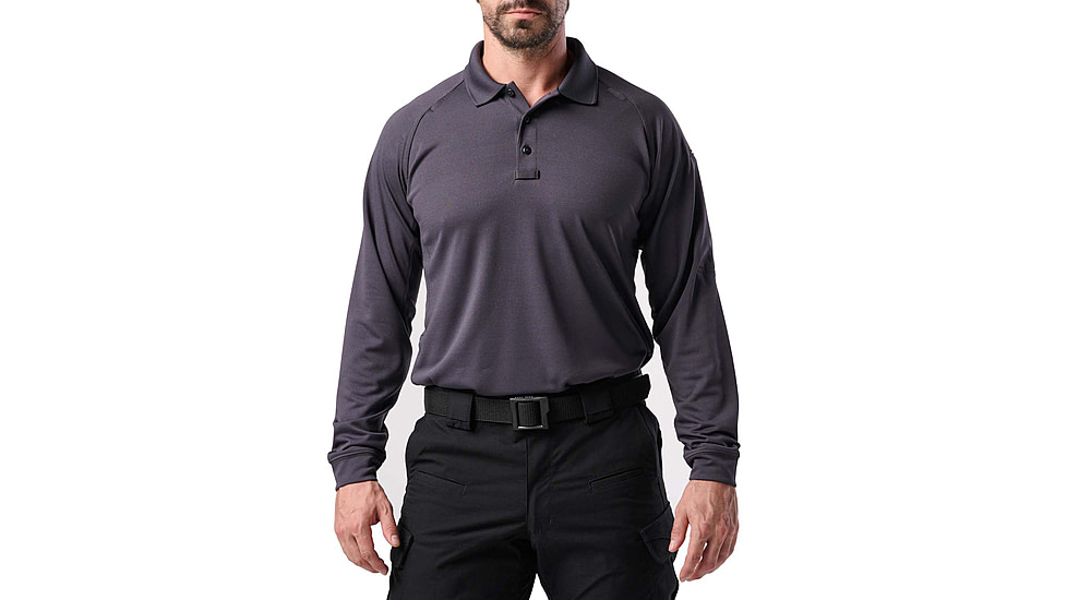 5.11 Tactical Performance Long Sleeve Polo - Mens, 2XL, Charcoal, 72049-018-2XL