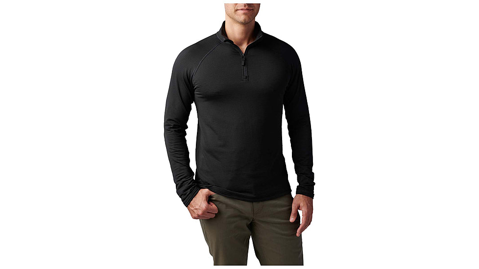5.11 Tactical Stratos 1/4 Zip Shirt - Mens, Black, 2XL, 72235-019-2XL