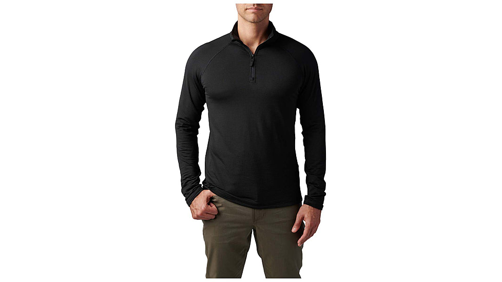 5.11 Tactical Stratos 1/4 Zip Shirt - Mens, Black, 2XL, 72235-019-2XL