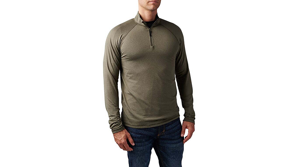 5.11 Tactical Stratos 1/4 Zip Shirt - Mens, Ranger Green, M, 72235-186-M