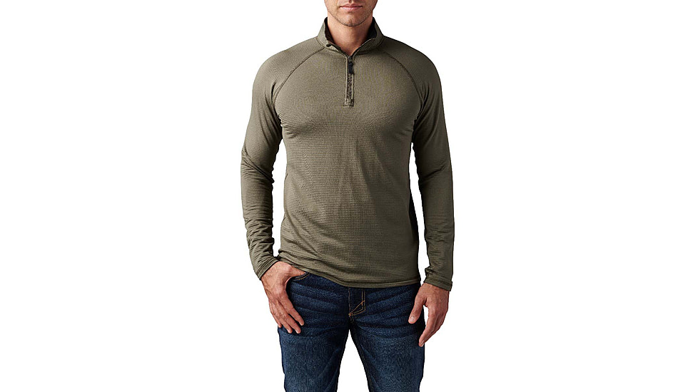 5.11 Tactical Stratos 1/4 Zip Shirt - Mens, Ranger Green, M, 72235-186-M