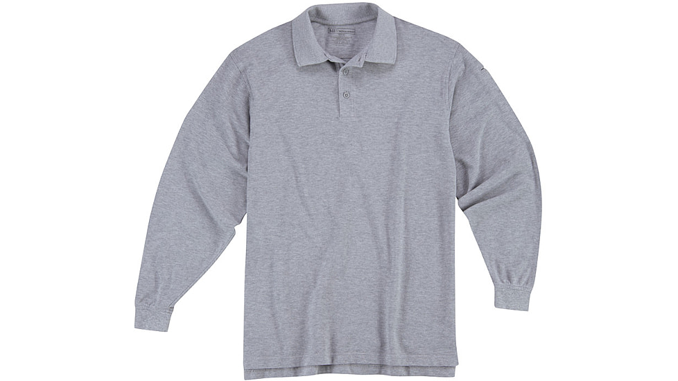 5.11 Tactical Utility Long Sleeve Polo - Men's, Heather Grey, 3XL, 72057-016-3XL