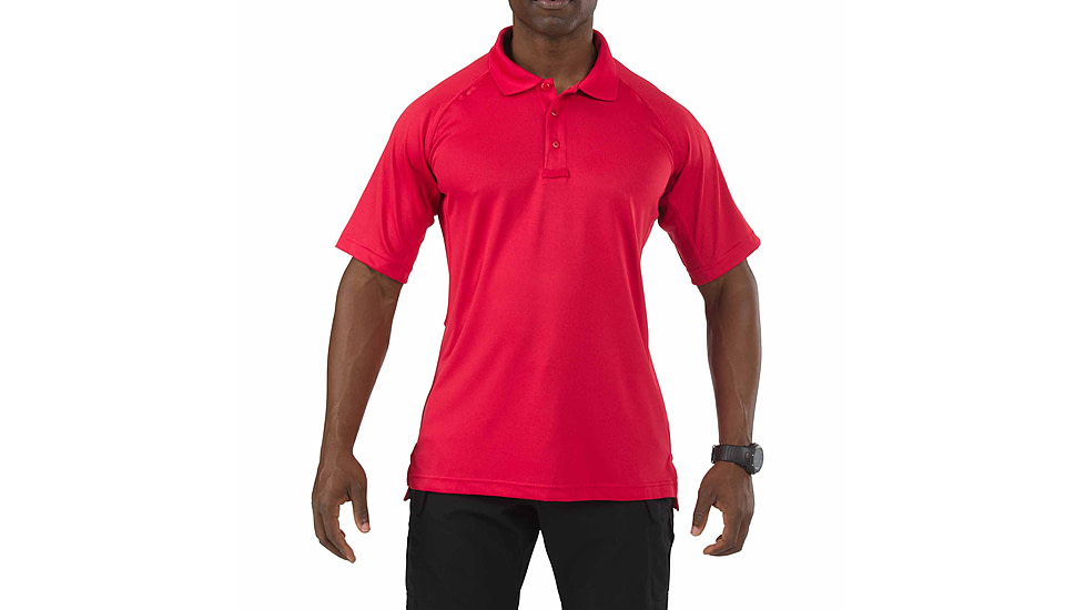 5.11 Tactical Performance Short Sleeve Polo - Men's, Small, Regular, Range Red, 71049-477-S