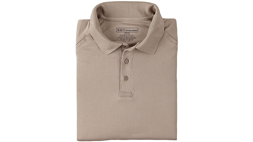 5.11 Tactical Performance Long Sleeve Polo - Men's, Small, Regular, Silver Tan, 72049-160-S