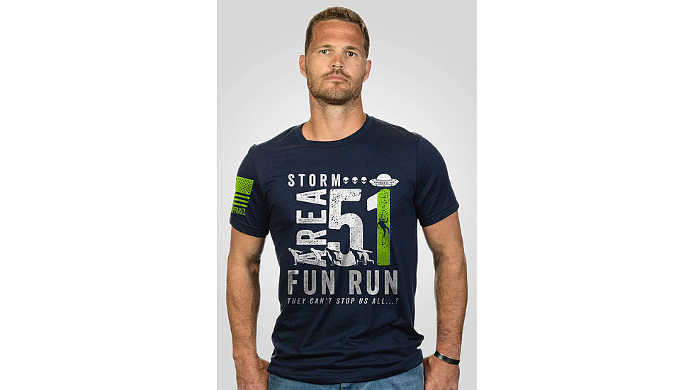 Nine Line STORM AREA 51 FUN RUN T-SHIRT - BLACK - 3X-LARGE 8CE720FA, NLAA51FRTSMIDNIGHTNAVYS