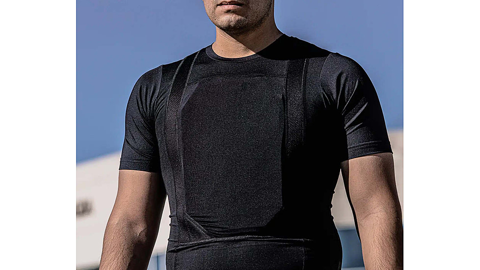Ace Link Armor Concealed Armor T-Shirt Apex - Mens, Black, Large, B-CR-TSH-BLK-3-L