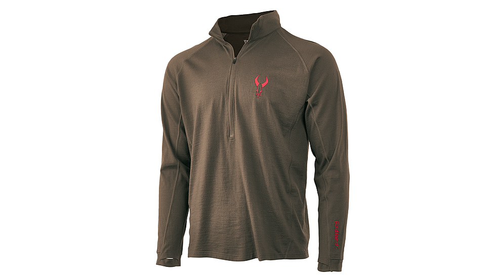Badlands Pecora MW 1/4 Zip Top - Mens, Mud, Small, 21-42408
