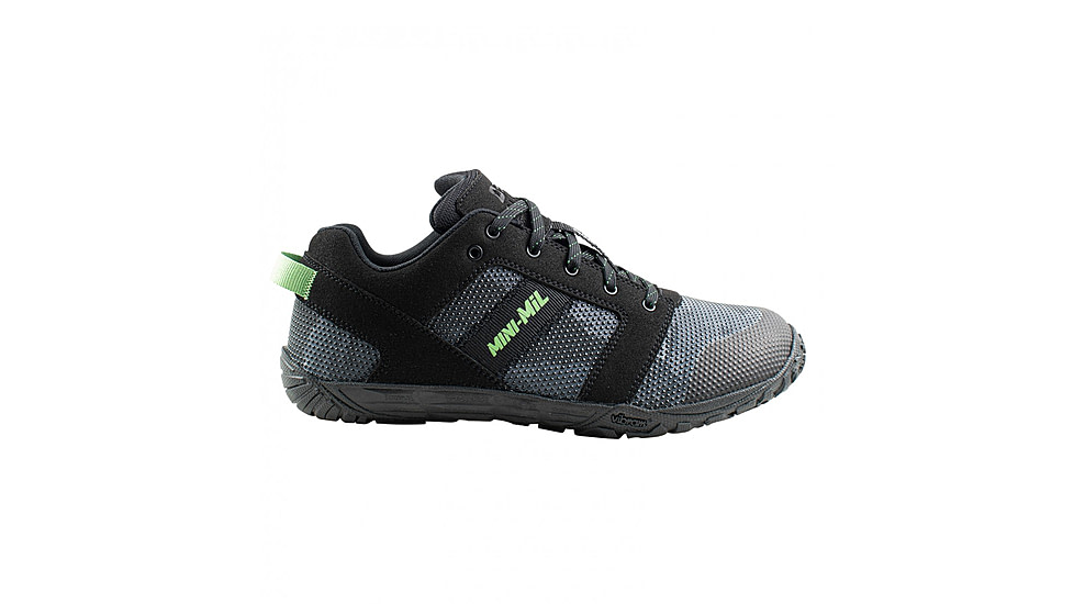Belleville Low-Cut Mini-Mil Barefoot Activity Shoes w/Camo Superfabric - Mens, Black/Mint Green Accents, 9.5 US/Regular, MM001 095R