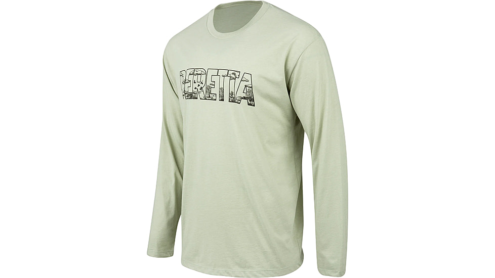 Beretta Vista Camo T-Shirt - Mens, Long Sleeve, Sage Green, Small, TS234T189007A1S
