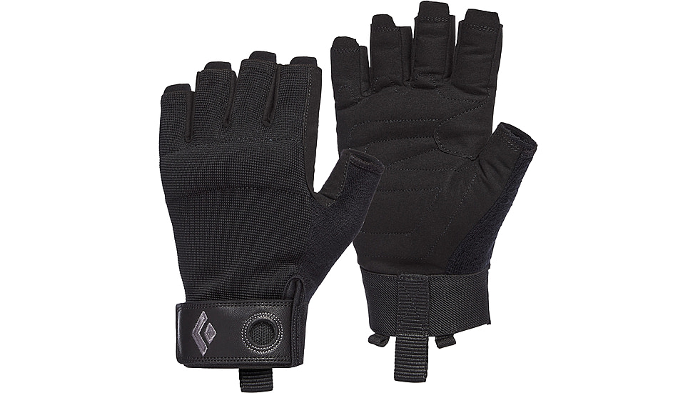 Black Diamond Crag Half-Finger Gloves - Mens, Black, Small, BD8018640002SM-1