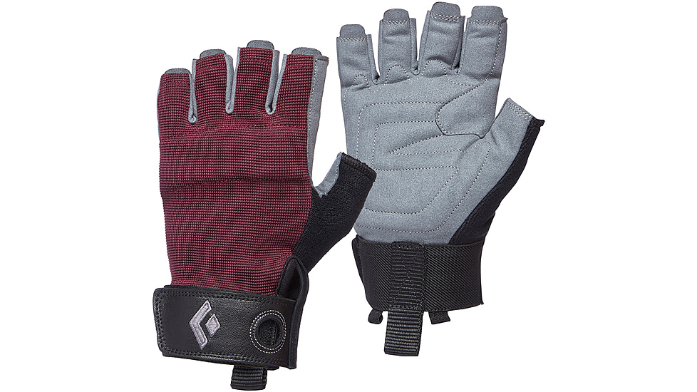 Black Diamond Crag Half-Finger Gloves - Womens, Bordeaux, Extra Small, BD8018686018XS-1