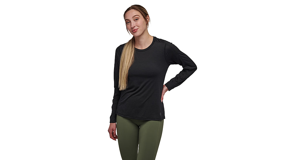 Black Diamond Lightwire Long Sleeve Tee - Womens, Black, Medium, AP7520100002MED1