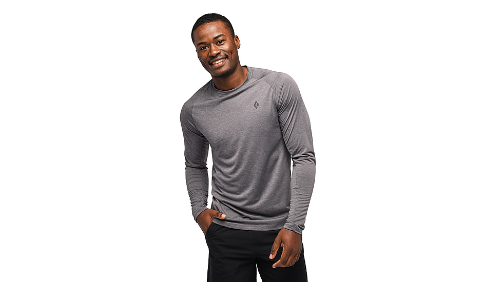 Black Diamond Lightwire LS Tech Tee - Mens, Steel Grey, Large, AP7530900034LRG1