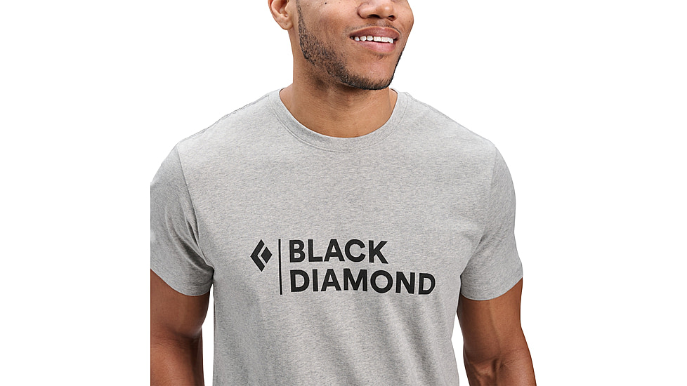 Black Diamond Mini Stacked Short Sleeve Tee - Mens, Nickel Heather, Medium, AP7524891014MED1