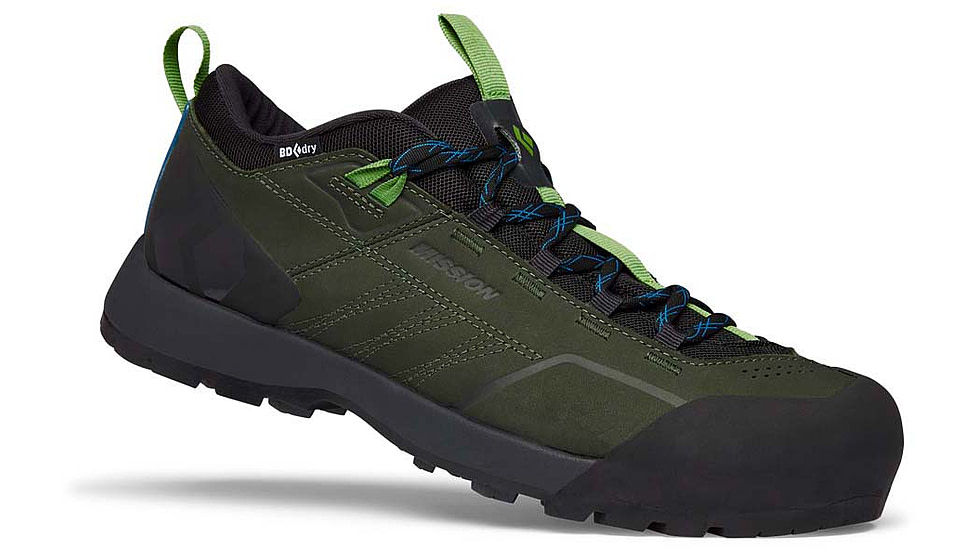 Black Diamond Mission Leather LW WP Approach Shoes - Mens, Cypress/Black, 8, BD58003291580801