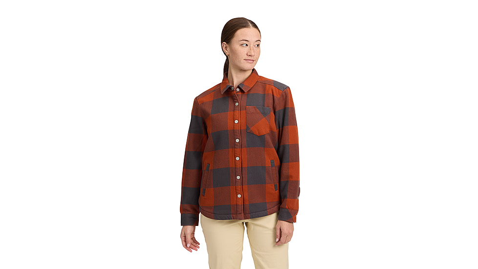 Black Diamond Project Lined Flannel - Womens, Carbon/Burnt Sienna, Medium, AP7440689728MED1