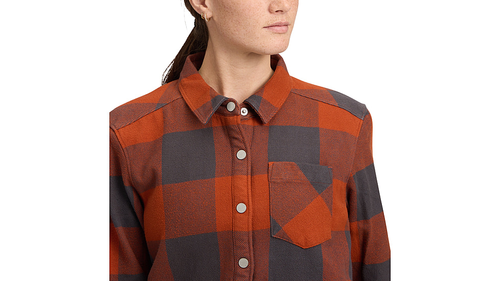 Black Diamond Project Lined Flannel - Womens, Carbon/Burnt Sienna, Medium, AP7440689728MED1