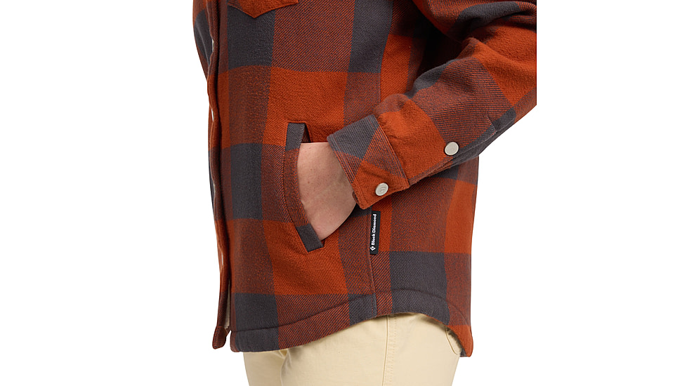 Black Diamond Project Lined Flannel - Womens, Carbon/Burnt Sienna, Medium, AP7440689728MED1