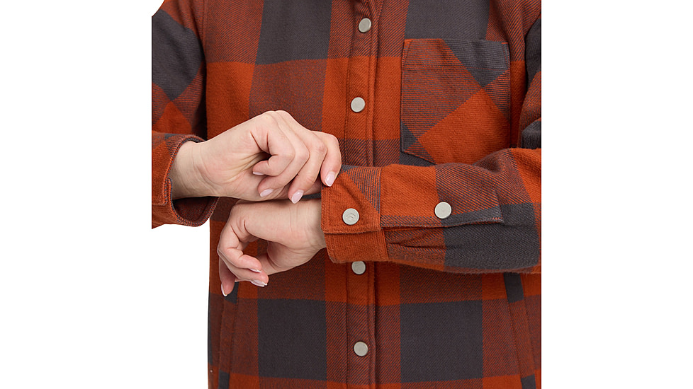 Black Diamond Project Lined Flannel - Womens, Carbon/Burnt Sienna, Medium, AP7440689728MED1