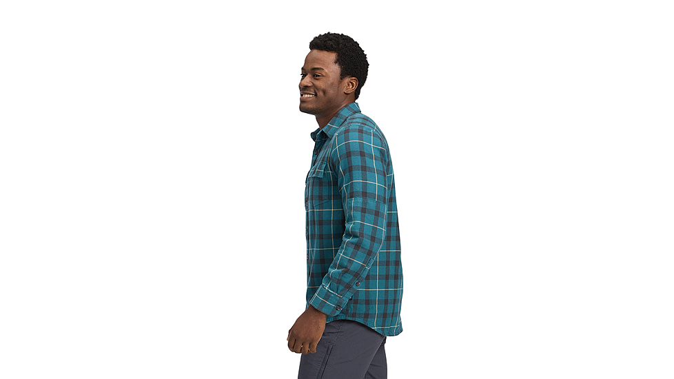 Black Diamond Project Twill Long Sleeve Shirt - Mens, Creek Blue/Charcoal, Small, AP7530919660SML1
