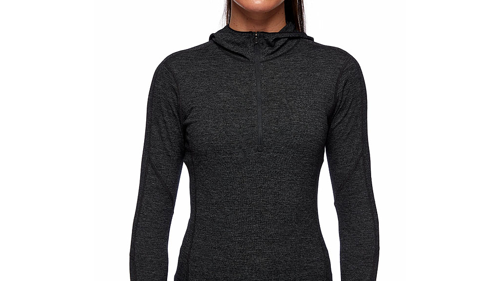 Black Diamond SLTN 150 Merino BS QTR Zip Hoody - Womens, Black, Extra Large, AP7600230002XLG1