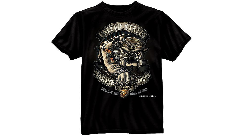 Black Ink Black Ink U.S.M.C. Bulldog T-Shirt, Black, Small, 80330-061