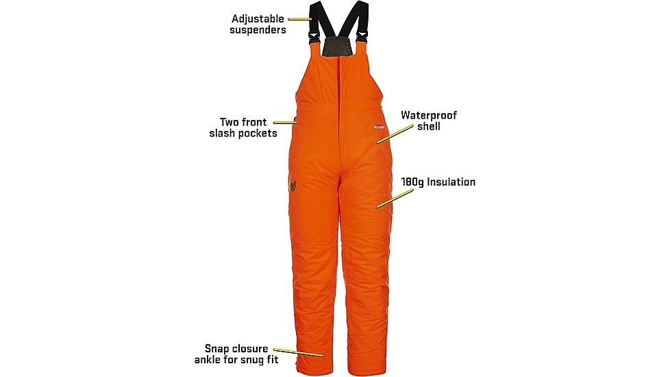 Blocker Outdoors Shield Drencher Insulated Bib - Men's, Blaze Orange, Medium, 1055225-1261400