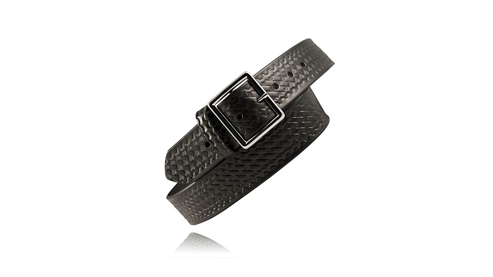 Boston Leather 1 3/4in Garrison Belt - Men's, 46, Brown, Basketweave, Gold Buckle, 6505-BRN-3-46-GLD