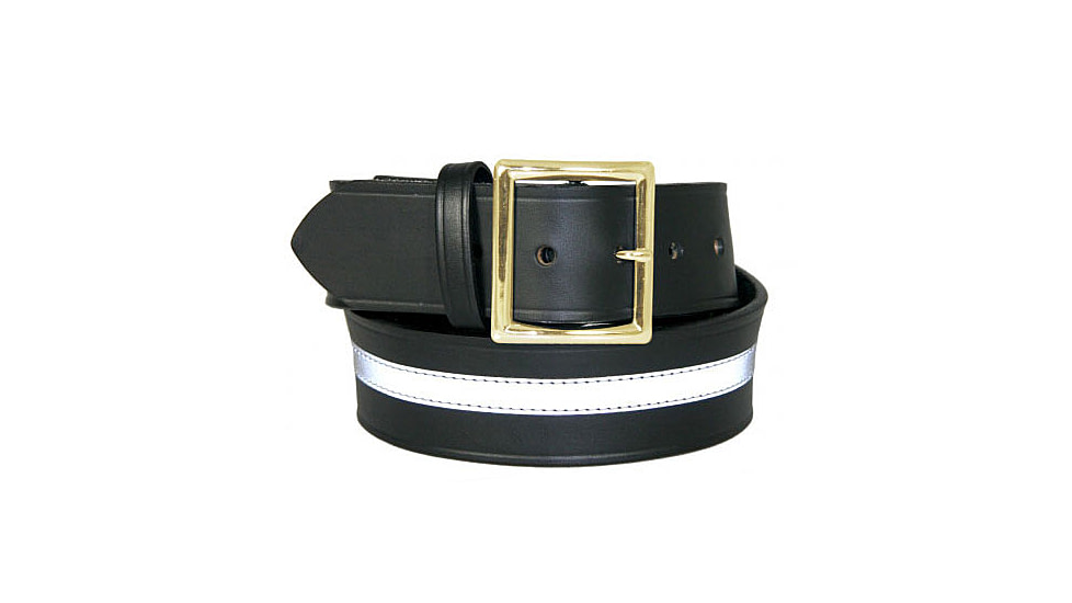 Boston Leather 1.75in Garrison Belt W/ Gold Buckle - Men's, Plain Reflective, Size 38, 6505R-1-38-GLD