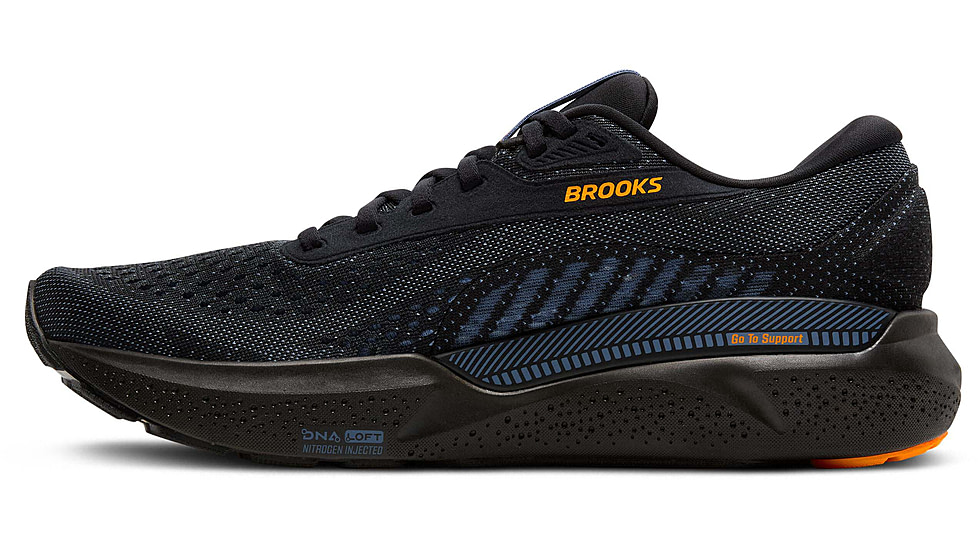 Brooks Adrenaline GTS 24 Road Running Shoes - Mens, Black/Country Blue/Orange, 10.5 US/Medium, 1104371D076.105