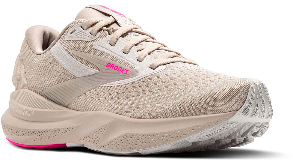 Brooks Adrenaline GTS 24 Road Running Shoes - Womens, Chateau Grey/Coconut/Pink, 6.0 US/Medium, 1204261B159.060