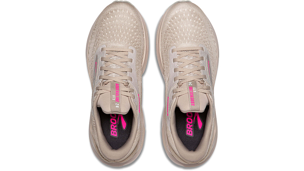 Brooks Adrenaline GTS 24 Road Running Shoes - Womens, Chateau Grey/Coconut/Pink, 6.0 US/Medium, 1204261B159.060