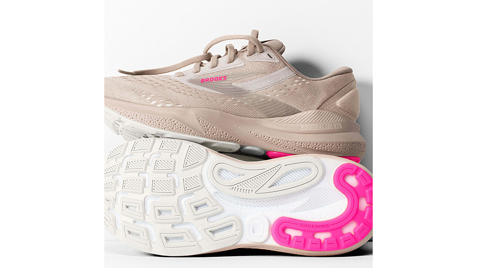 Brooks Adrenaline GTS 24 Road Running Shoes - Womens, Chateau Grey/Coconut/Pink, 6.0 US/Medium, 1204261B159.060