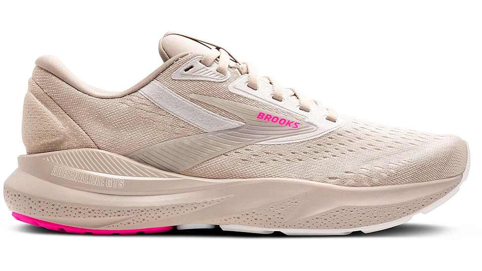 Brooks Adrenaline GTS 24 Road Running Shoes - Womens, Chateau Grey/Coconut/Pink, 6.0 US/Medium, 1204261B159.060