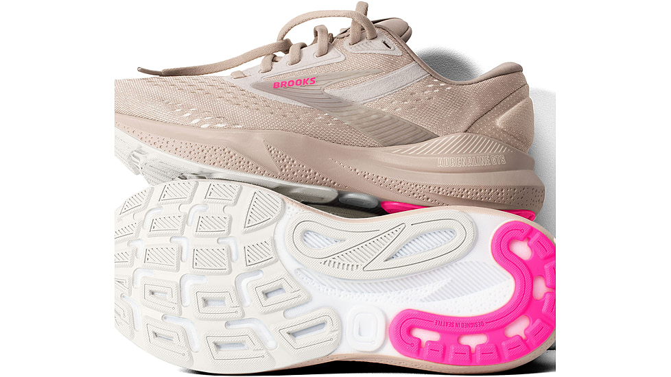 Brooks Adrenaline GTS 24 Running Shoes - Womens, Chateau Grey/Coconut/Pink, 8 US, 1204261B159.080