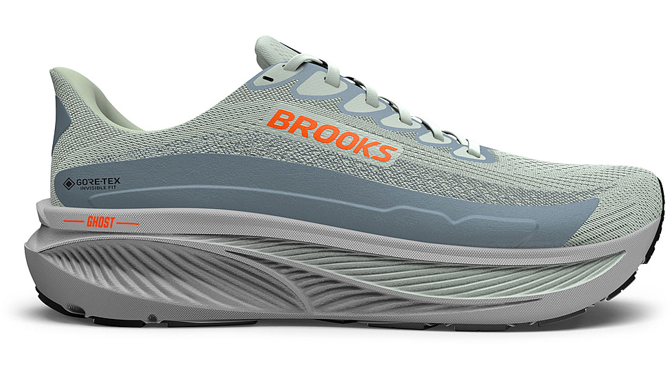 Brooks Ghost 17 GTX Road Running Shoes - Mens, Smoke/Primer Grey/Orange, 9.5, 1D, 1104621D022.095
