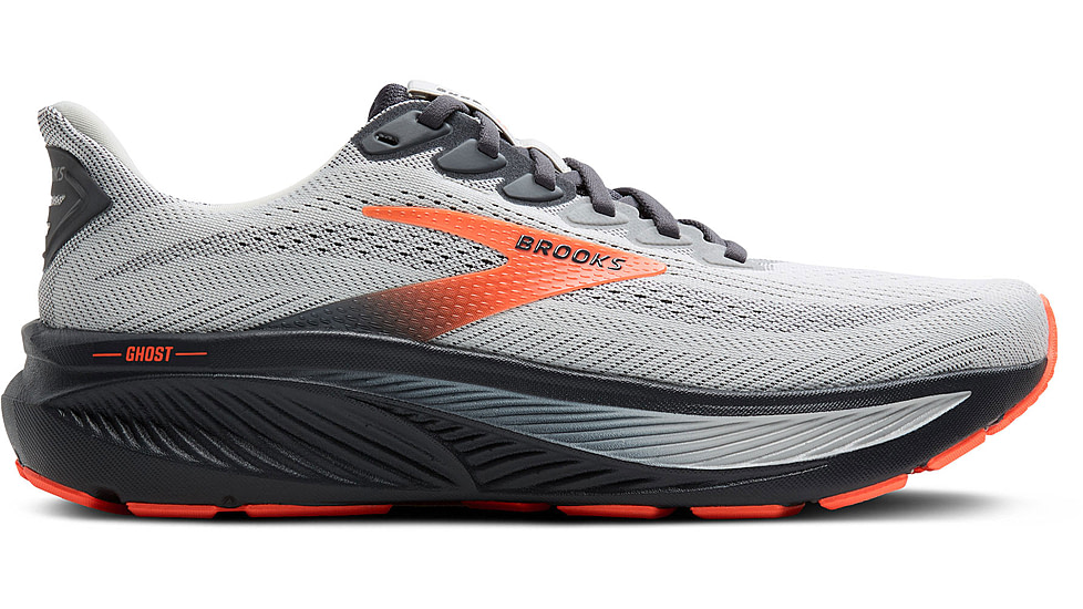 Brooks Ghost 17 Road Running Shoes - Mens, Oyster Mushroom/Orange/Ebony, 10.0 US/Medium, 1104421D048.100