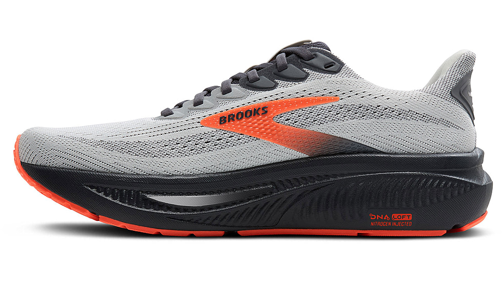 Brooks Ghost 17 Road Running Shoes - Mens, Oyster Mushroom/Orange/Ebony, 10.0 US/Medium, 1104421D048.100