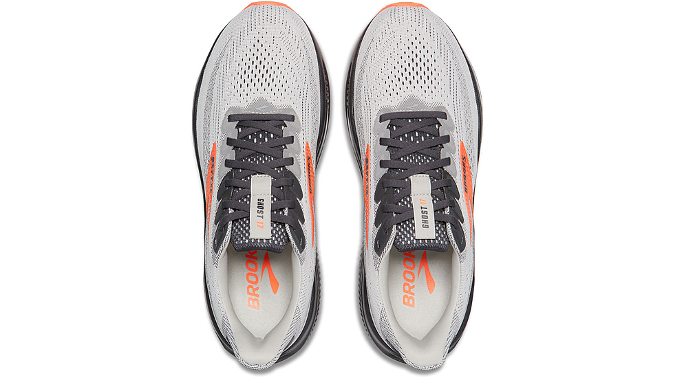 Brooks Ghost 17 Road Running Shoes - Mens, Oyster Mushroom/Orange/Ebony, 10.0 US/Medium, 1104421D048.100