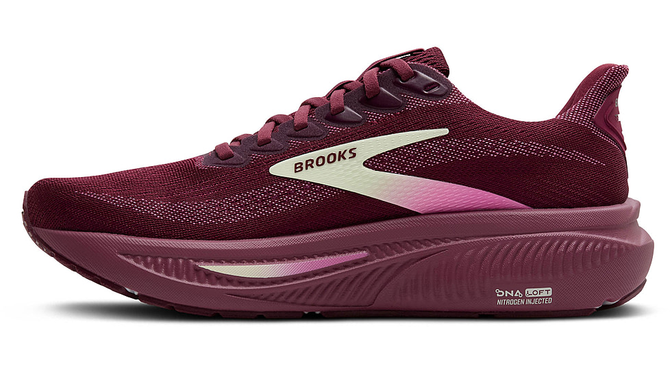 Brooks Ghost 17 Road Running Shoes - Womens, Burgundy/Pink/Green, 8.5, 1B, 1204311B581.085