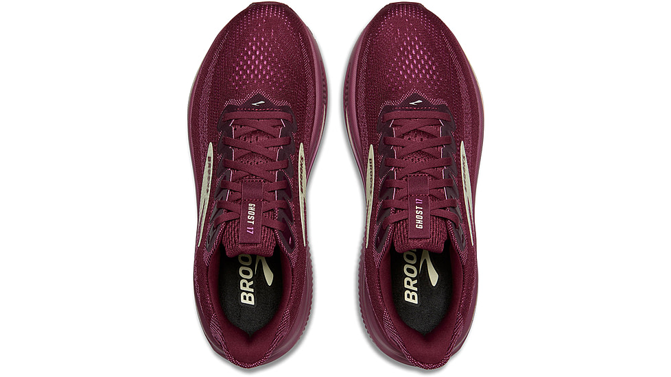 Brooks Ghost 17 Road Running Shoes - Womens, Burgundy/Pink/Green, 8.5, 1B, 1204311B581.085