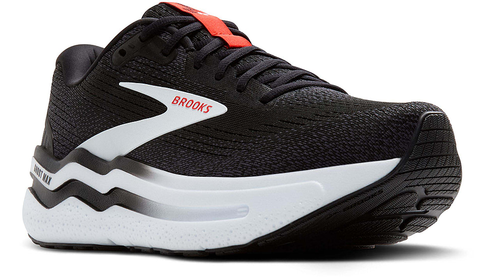 Brooks Ghost Max 2 Road Running Shoes - Mens, Black/White/Fiery Red, 10.0 US/Medium, 1104311D027.100