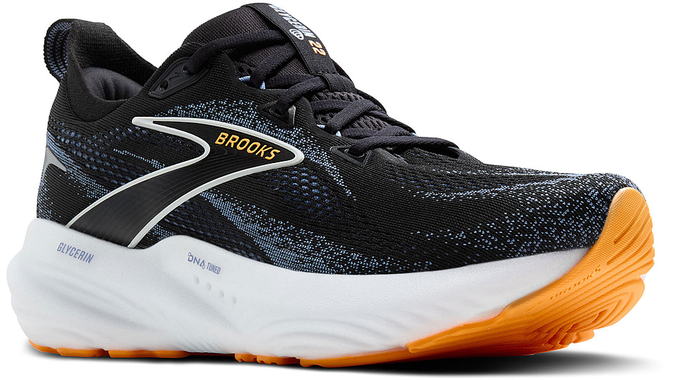 Brooks Glycerin 22 Road Running Shoes - Mens, Black/Country Blue/Orange Pop, 8, 1D, 1104451D013.080