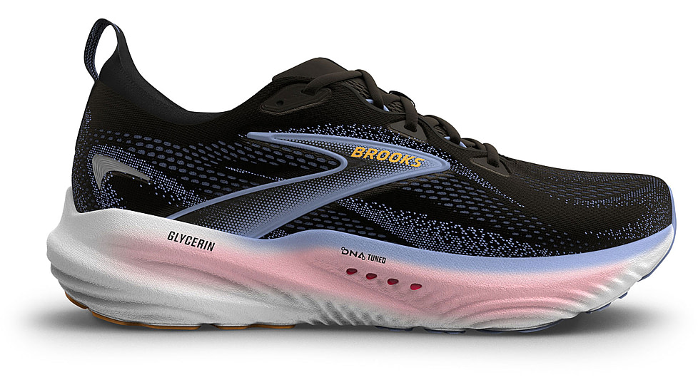 Brooks Glycerin 22 Road Running Shoes - Womens, Black/Blue Heron/Orange, 10, 1B, 1204341B088.100