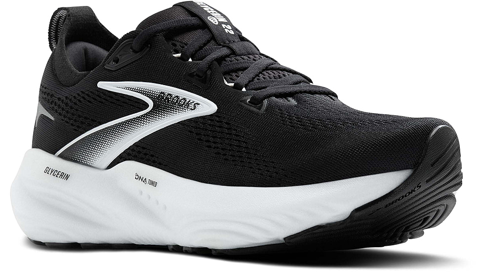 Brooks Glycerin 22 Road Running Shoes - Womens, Black/Grey/White, 8.0 US/Wide, 1204341D090.080