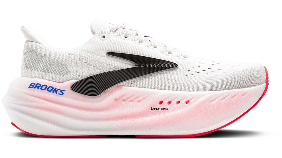 Brooks Glycerin Max Road Running - Womens, White/Black/Diva Pink, 9.5, 1B, 1204361B118.095