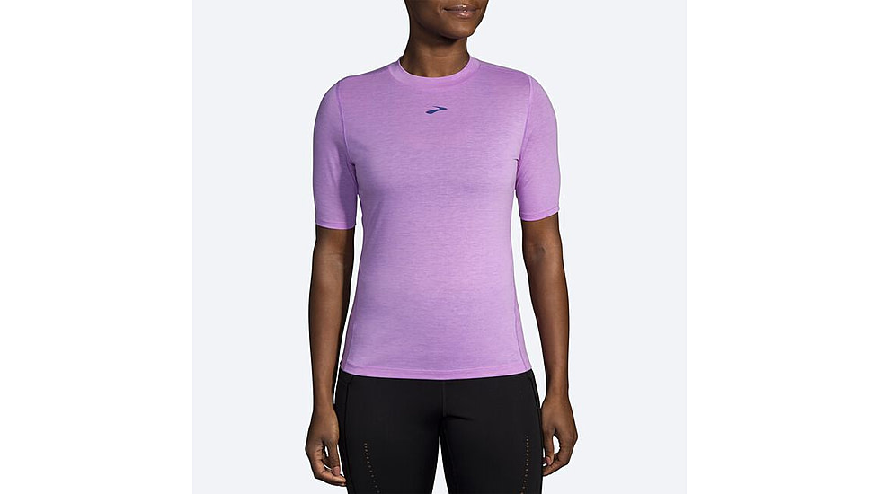 Brooks High Point Short Sleeve - Womens, Bright Purple, Large, 221638558.035